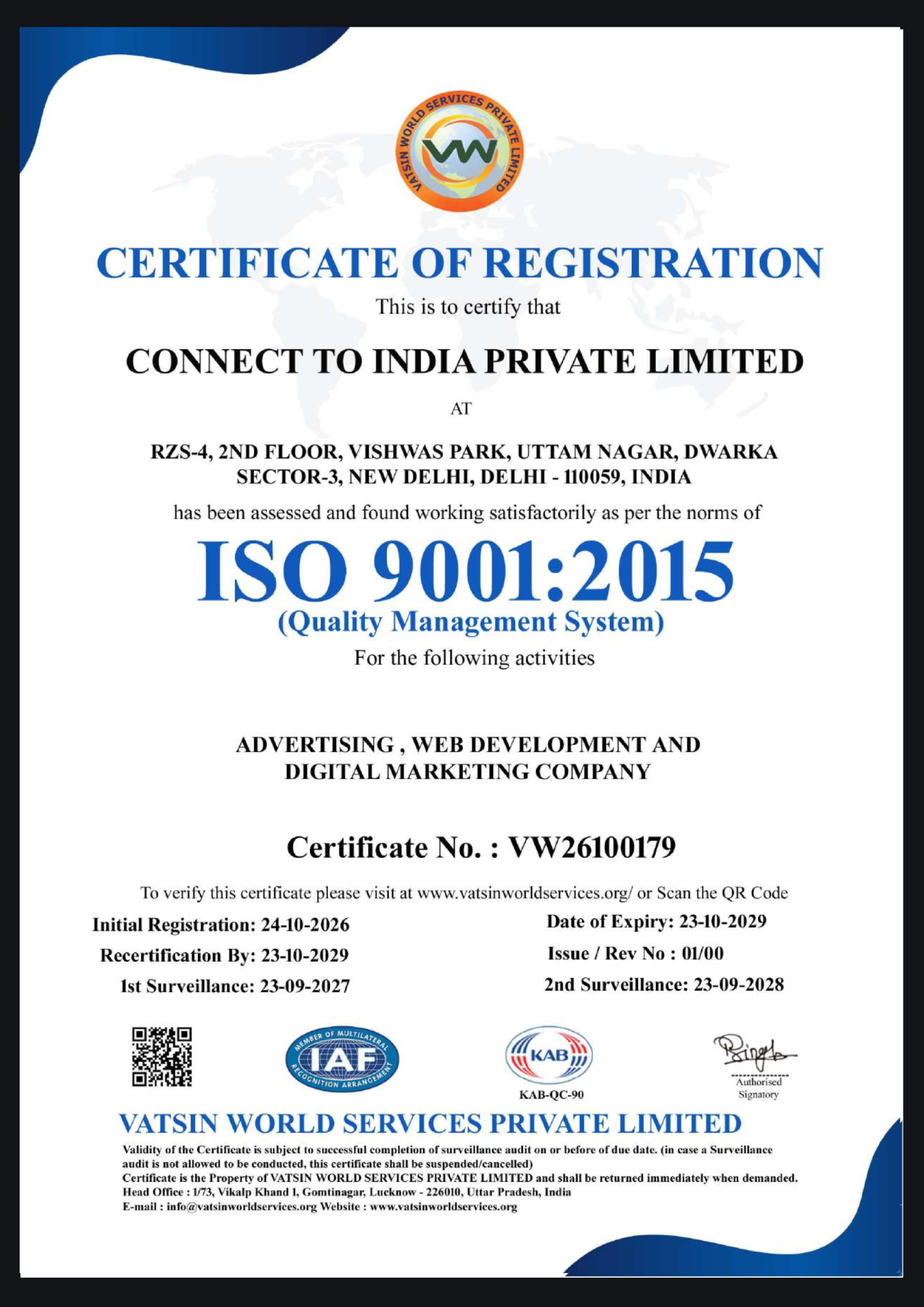 ISO certificate